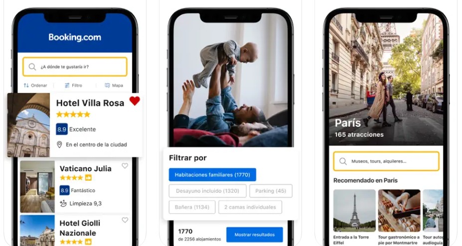 booking, aplicació, mòbills, android, iOS
