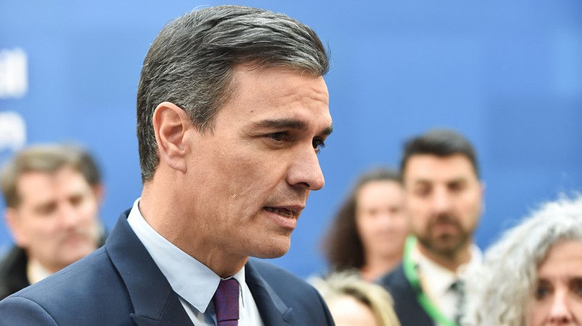 El president del Govern espanyol, Pedro Sánchez, a l'arribada d'una reunió amb el Consell Europeu
