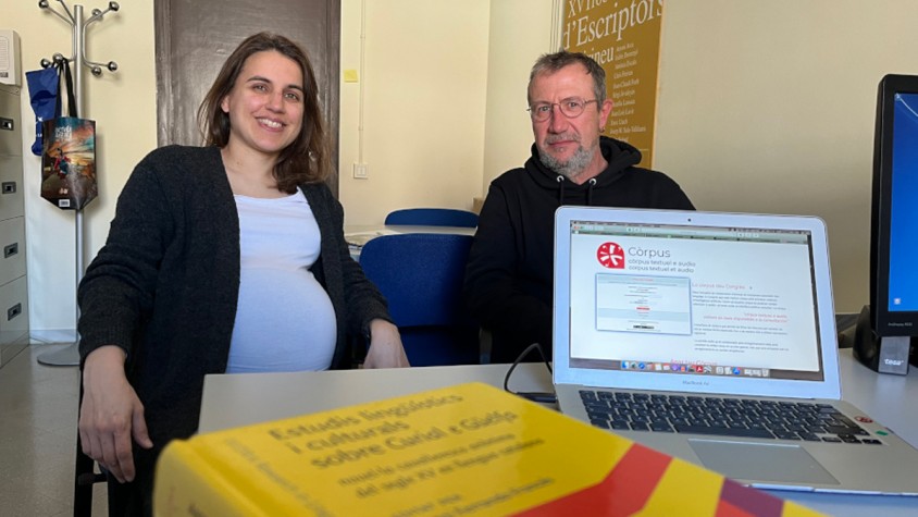 Helena Torres i Jordi Suils, membres de l'equip al projecte Linguatec IA