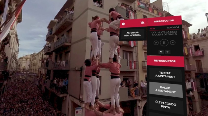 L'experiència reprodueix les descarregades de la Colla Joves Xiquets de Valls i la Colla Vella dels Xiquets de Valls durant les fires de Santa Úrsula de 2023