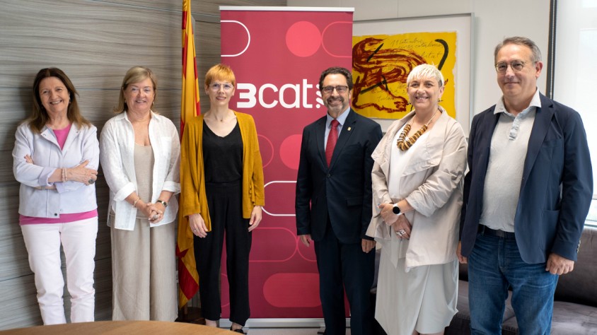 El director de la nova càtedra és el doctor en Informàtica Jordi Vitrià (primer per la dreta), catedràtic de Llenguatges i Sistemes Informàtics