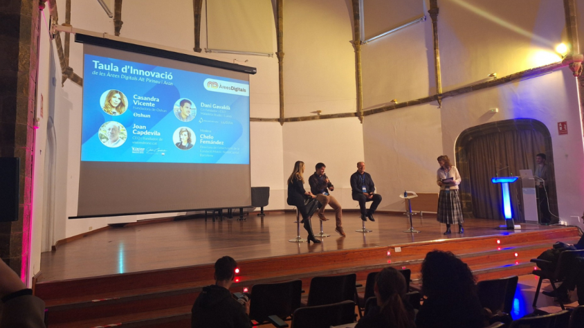 Una de les ponències de la Trobada Empresarial d'Innovació Digital de l'Alt Pirineu i Aran duta a terme a la Seu d'Urgell | Cedida a l'ACN per Pirineu Tech Talk