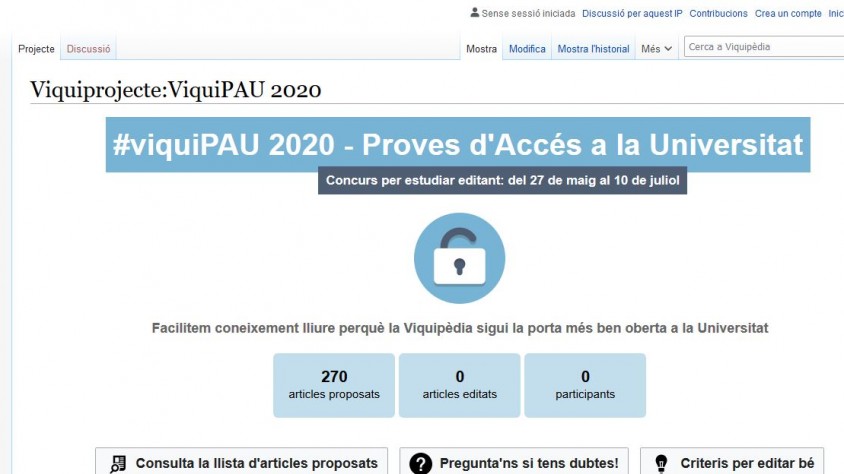El concurs ViquiPAU 2020 ajuda als alumnes a estudiar alhora que milloren el contingut de la Viquipèdia
