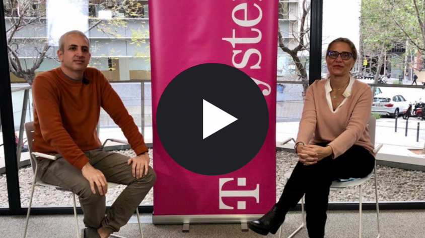 Rosa Maria Rodríguez i Miguel Blanca, representants de T-Systems, parlen de la diversitat